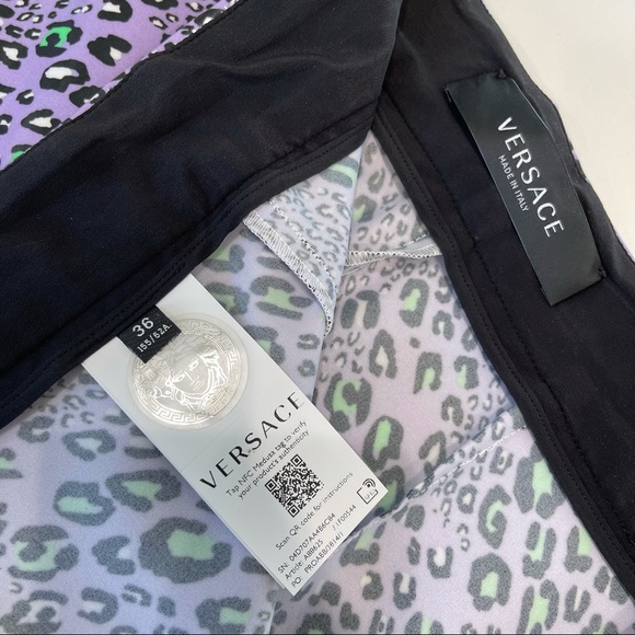SOLD🚫AUTHENTIC NWOT Versace Purple Leopard Pants IT36 - Picture 11 of 14